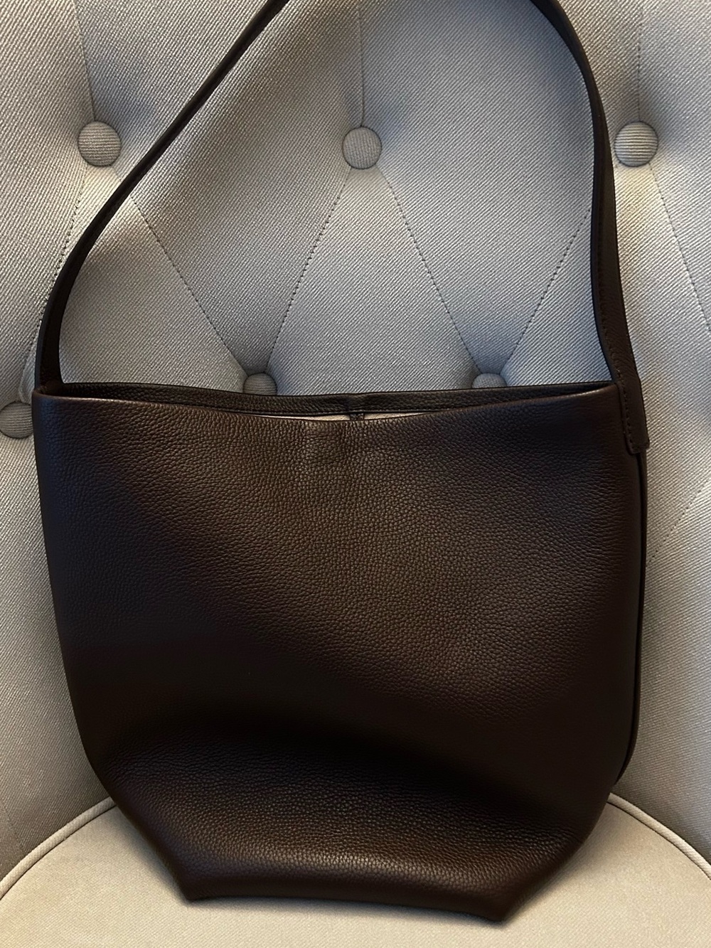 Classic Dark Brown Leather Shoulder Bag - Women's Tote